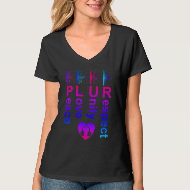 Camiseta PLUR (Paz Amor Unity Respeito) (Frente)