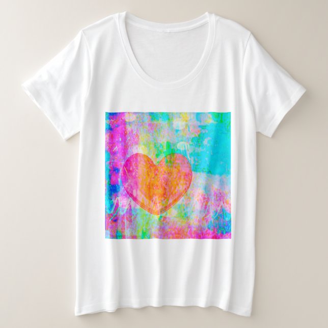 Camiseta Plus Size Boho Heart (Frente do Design)