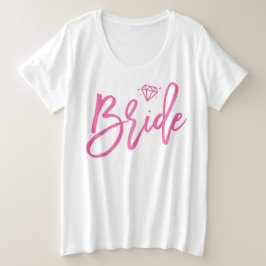 Camiseta Plus Size Bride Mais Tamanho Tanque Cor-de-Rosa Superior