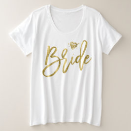 Camiseta Plus Size Brilhante Dourado Brilhante Noel Plus-Size V-Neck