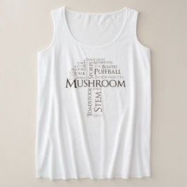Camiseta Plus Size Cogumelo da palavra mais a camisola de alças do
