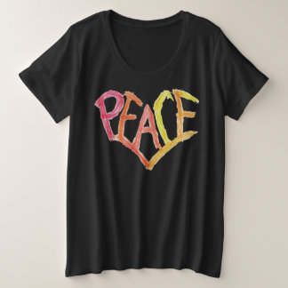 Camiseta Plus-Size Coração da Paz - Design de Giz 
