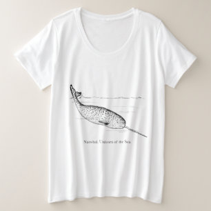 Camiseta Plus Size Narwhale Unicórnio do Mar