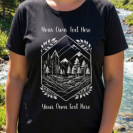 Camiseta Plus Size Nature Hexagon Mountain Your Text
