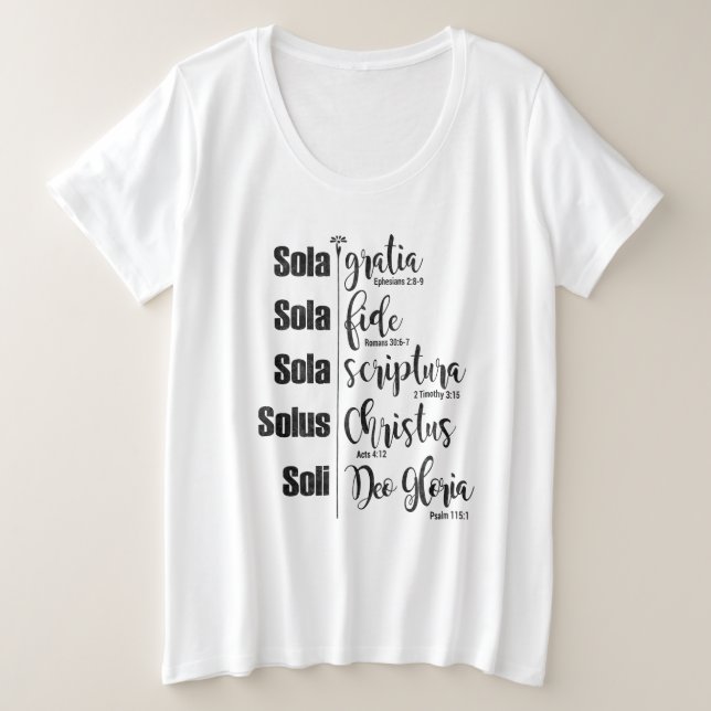 Camiseta Plus Size T branco Mais-Feito sob medida cinco SOLAS (Frente do Design)