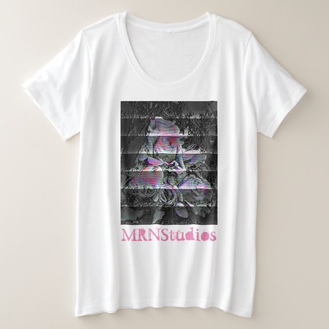 Camiseta Plus Size Techno Bouquet (Frente do Design)