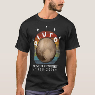 Camiseta Plutão Nunca Esquece a Design da Vintage da Ciênci