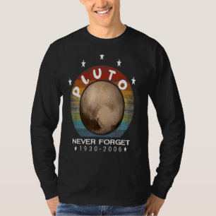 Camiseta Plutão Nunca Esquece a Design da Vintage da Ciênci