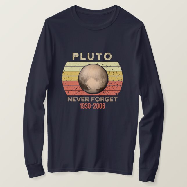 Camiseta pluto nunca esquece, eris, lua, astronomia, astron (Frente do Design)