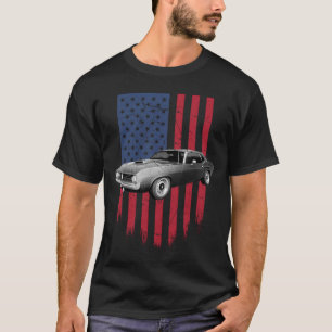 Camiseta Plymouth Barracuda 1970, bandeira americana