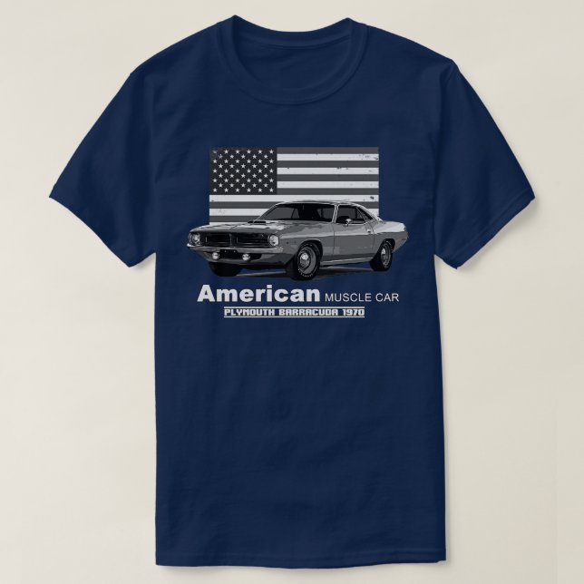 Camiseta Plymouth Barracuda American Muscle 60s 70s (Frente do Design)