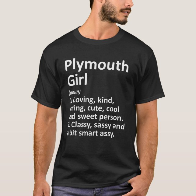 Camiseta PLYMOUTH GIRL EM INDIANA Funny City Roots Gif (Frente)