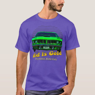 Camiseta Plymouth Hemi Cuda American Muscle Old é Dourada
