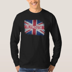 Camiseta Plymouth Reino Unido British Flag Vintage Uk So