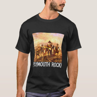 Camiseta Plymouth Rock Dia de Ação de Graças Peregrinos Vio