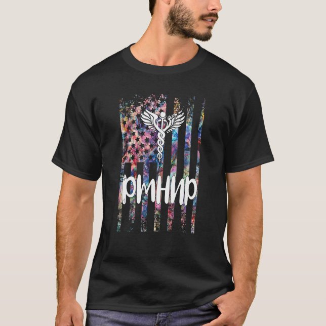Camiseta Pmhnp Nos Eua Sinalizador Psiquiátrico Enfermeira  (Frente)