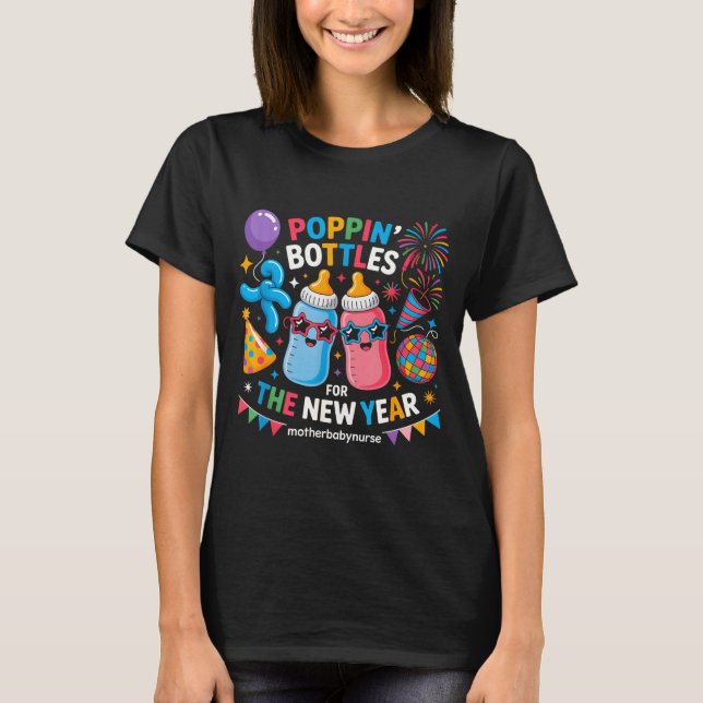 Camiseta Pn Bottles For The New Year Mother Baby Nurse  (Frente)