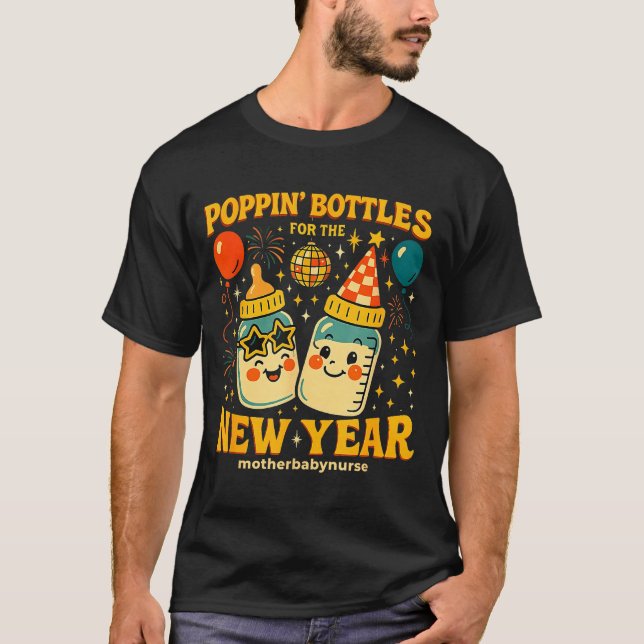 Camiseta Pn Bottles New Year Mother Baby Nicu Nurse Celebra (Frente)