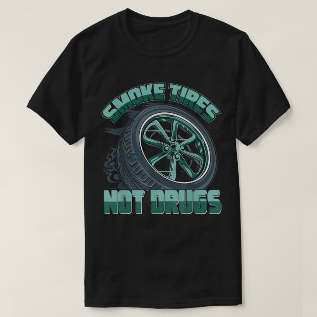 Camiseta Pneus De Cara Mecânica Não Drogas (Frente do Design)