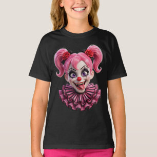 Camiseta PNG de Halloween da Menina Palhaço Rosa A
