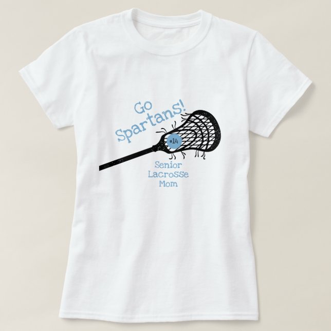 Camiseta Pó Blue Go Team Lacrosse Mãe (Frente do Design)