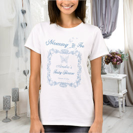 Camiseta Pó Chic Mamãe de Quadro Barroco Azul