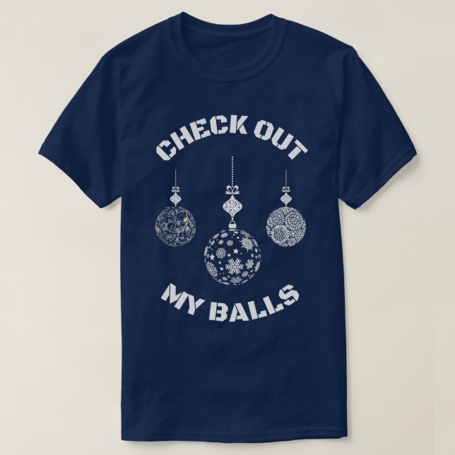 Camiseta Pobre Natal Cheque Minhas Bolas (Frente do Design)
