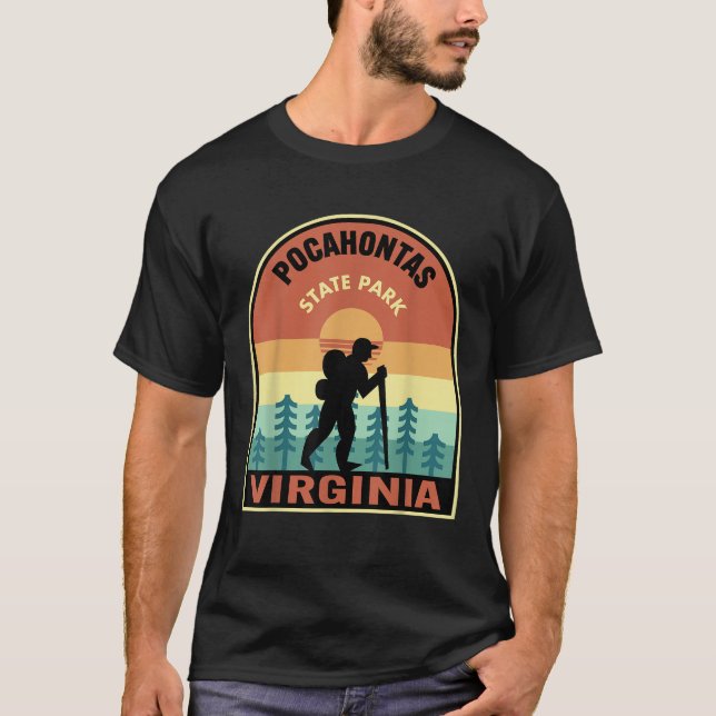 Camiseta Pocahontas State Park Virginia Retro Hiking T Shir (Frente)