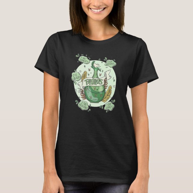 Camiseta Poção Taurus com Ingredientes Astrologia Mágica (Frente)