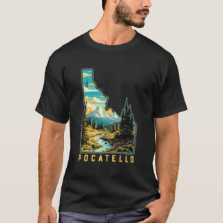 Camiseta Pocatello Idaho - Gráfico do Exterior