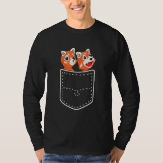 Camiseta Pocket Animal Willife Forest Red Panda Chinês
