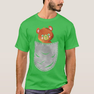 Camiseta Pocket Bear Animal No Seu Bolso Engraçado