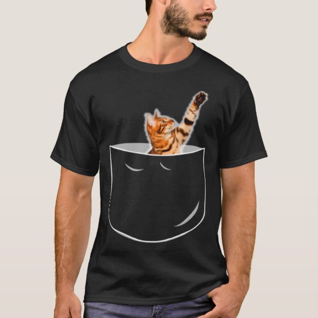 Camiseta Pocket Bengal Cat (Frente)