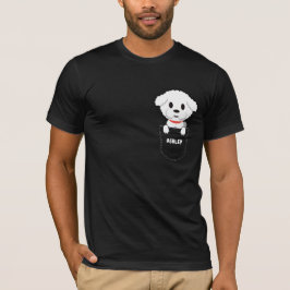 Camiseta Pocket Bichon Frisé - cachorrinho fofo
