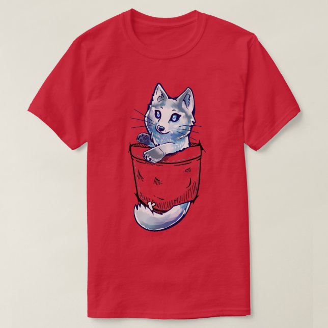 Camiseta Pocket Cute Marble Fox (Frente do Design)