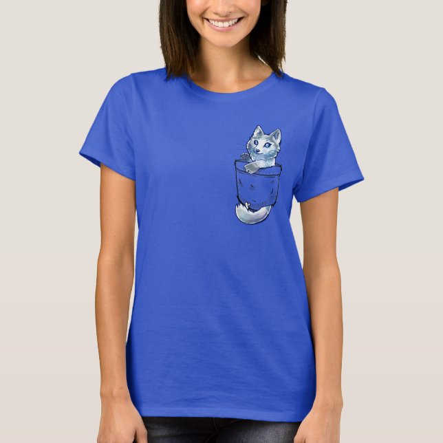 Camiseta Pocket Cute Marble Fox (Frente)