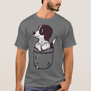 Camiseta Pocket Cute Pointer Puppy Cão