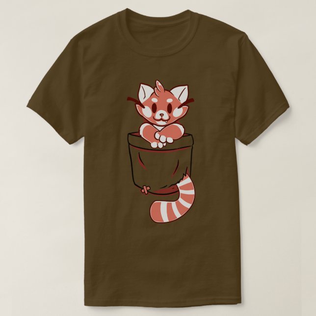 Camiseta Pocket Cute Red Panda (Frente do Design)