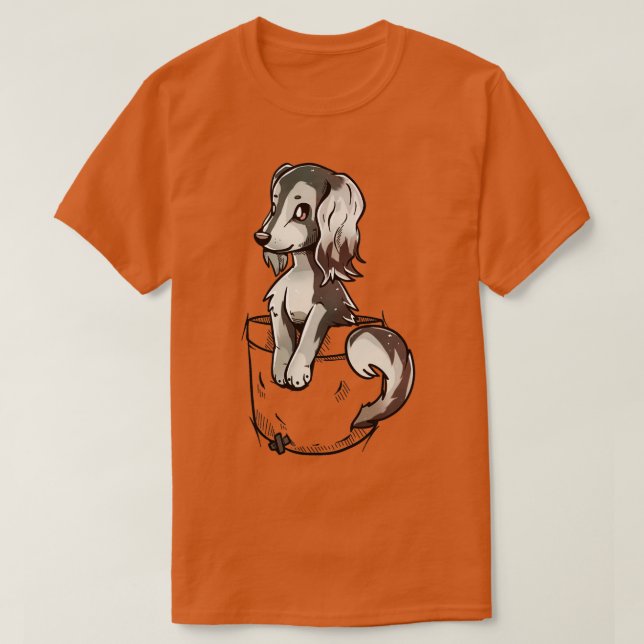 Camiseta Pocket Cute Saluki Dog (Frente do Design)