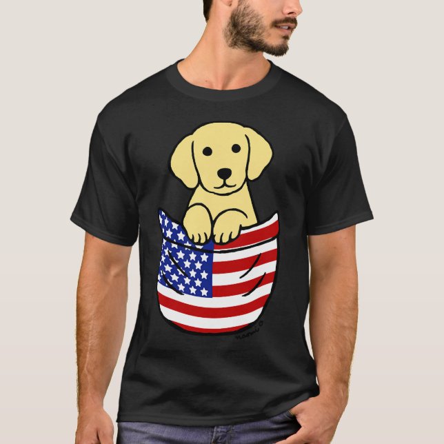 Camiseta Pocket De Labrador Amarelo (Frente)