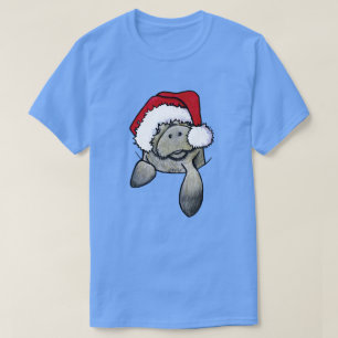 Camiseta Pocket de Natal Manatee KiniArt