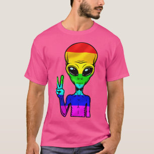 Camiseta Pocket Gaylien Gay Alienígena Pride Lbgt Arco-Íris
