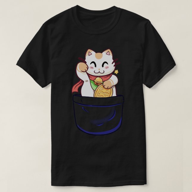 Camiseta Pocket Lucky Cat (Frente do Design)