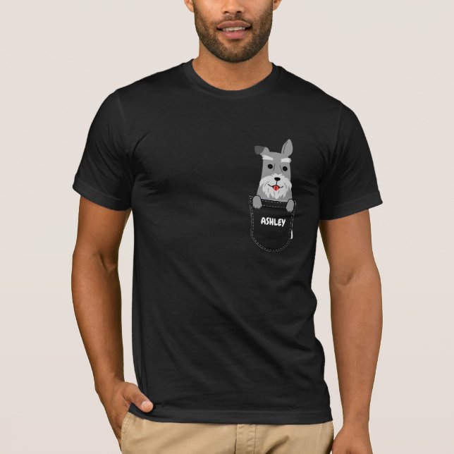 Camiseta Pocket Miniature Schnauzer cachorrinho (Frente)