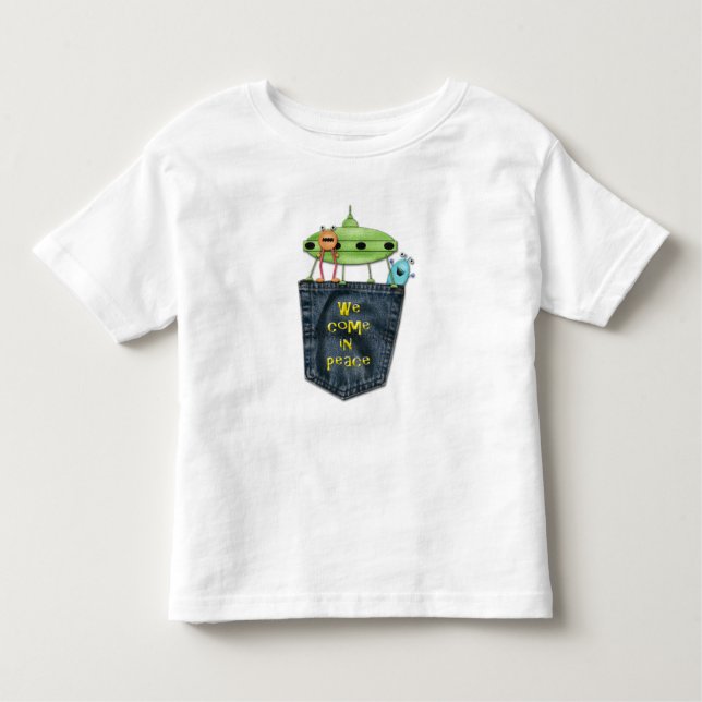 Camiseta Pocket Peek-a-Boo - Vimos Em Aliens De Paz (Frente)