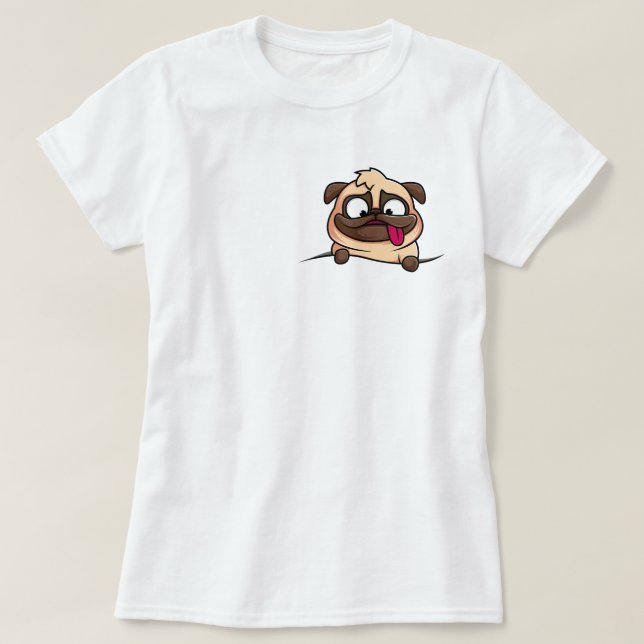 Camiseta Pocket Pug (Frente do Design)