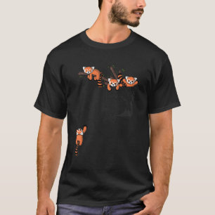 Camiseta Pocket Series Red Panda Bear Brincando
