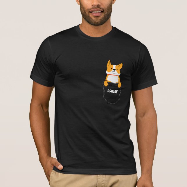 Camiseta Pocket Shiba Inu cachorrinho (Frente)