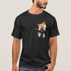 Camiseta Pocket Shiba Inu Feet Ice Cute Akita Japane
