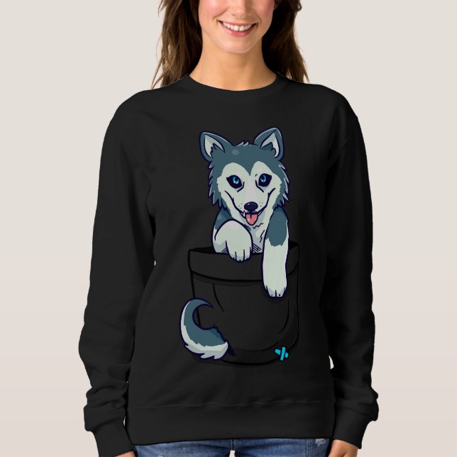 Camiseta Pocket Siberian Husky (Frente)